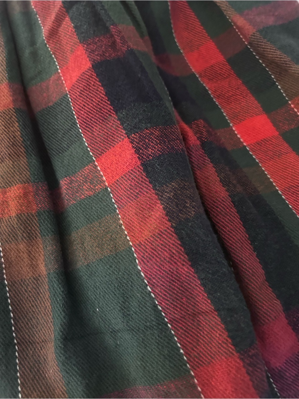 Plaid Puff-Sleeve Dress in Red and Green Holiday Size 5/6 - Picture 3 of 9